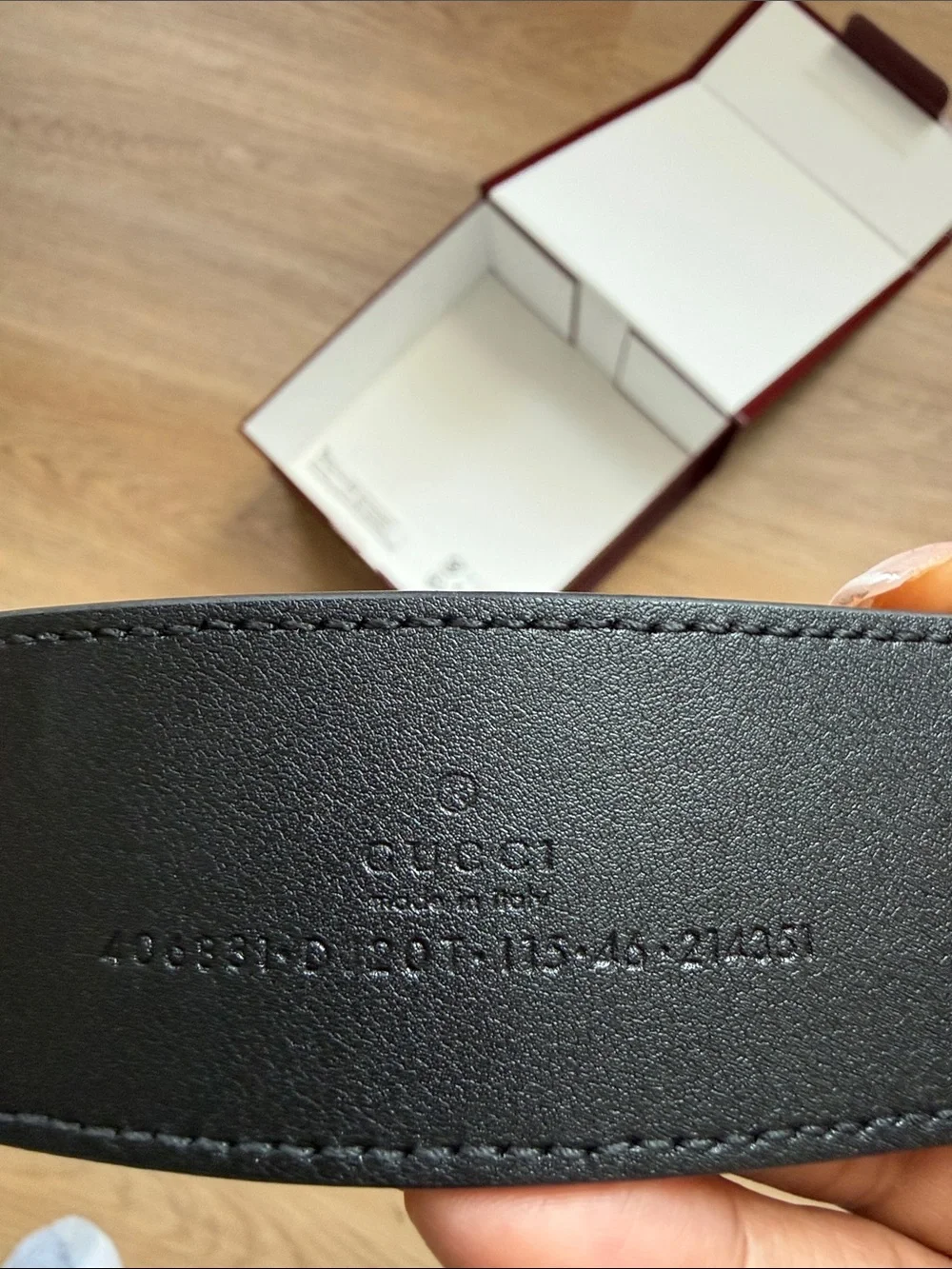 Gucci Black Leather Belt with Antique Gold Double G Buckle